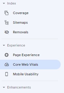 core web vitals i google search console